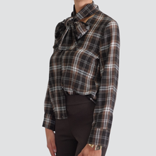 Carica l'immagine nel visualizzatore di Gallery, Haveone camicia tartan con fiocco 70% viscosa 30% lana Art CJK-P115
