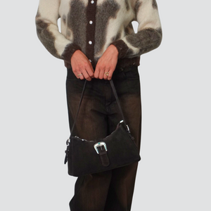 Susy Mix borsa camoscio con fibbia vera pelle Ar AITANASU