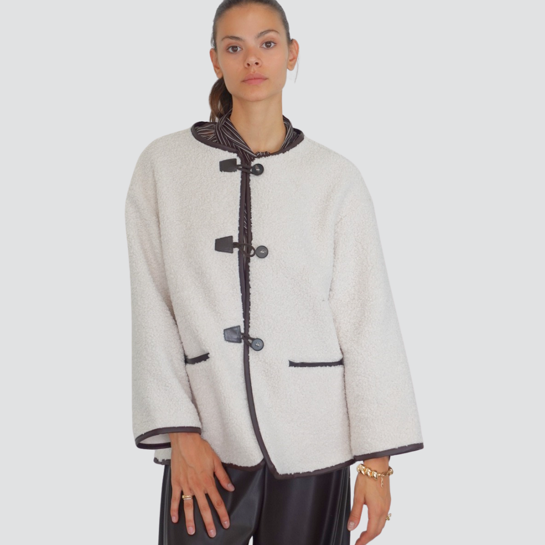 Vicolo giacca teddy con bordi ecopelle Art TF1231