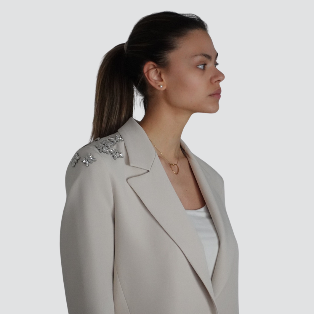 Haveone blazer 1 bottone foderata applicazione strass Art JCB-N042