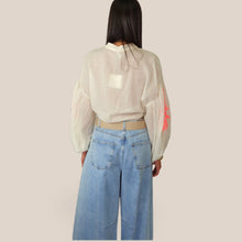 Carica l'immagine nel visualizzatore di Gallery, Tensione in camicia over burro mussola manica ricamo 100% cotone Art PE260401

