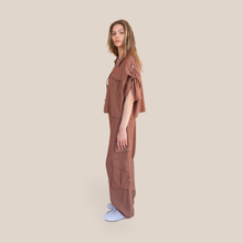 Carica l'immagine nel visualizzatore di Gallery, Tensione in pantalone cargo con cintura 90% viscosa Art LH260 ( camicia Art LH903 )
