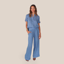 Carica l'immagine nel visualizzatore di Gallery, Haveone completo camicia over pantalone palazzo 100% lino Art TAB3183
