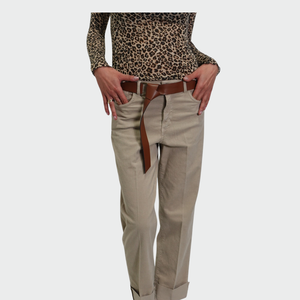 Haveone pantalone Mandy velluto con cintura 98% cotone Art PLS-M250