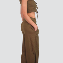 Carica l&#39;immagine nel visualizzatore di Gallery, Tensione in pantalone gamba ampia 40% viscosa 33% lino 26% cotone Art 25P6897
