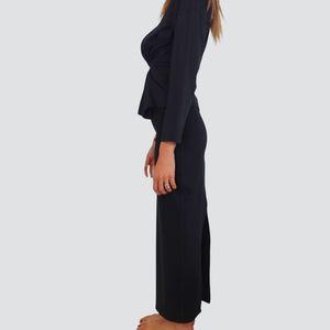 Vicolo gonna lunga tubino elasticizzata spacco retro 65% viscosa Art TF0228