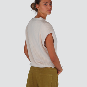 Haveone gilet pannocchia spalline imbottite 75% acrilico 10% lana 10% viscosa 5% alpaca Art LFP-P003