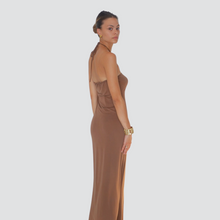 Carica l&#39;immagine nel visualizzatore di Gallery, Haveone abito lungo accessorio spacco laterale 72% viscosa Art AMA-N236
