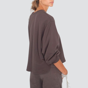 Tensione in felpa over garzata cut out con applicazione strass 100% cotone Art 37378