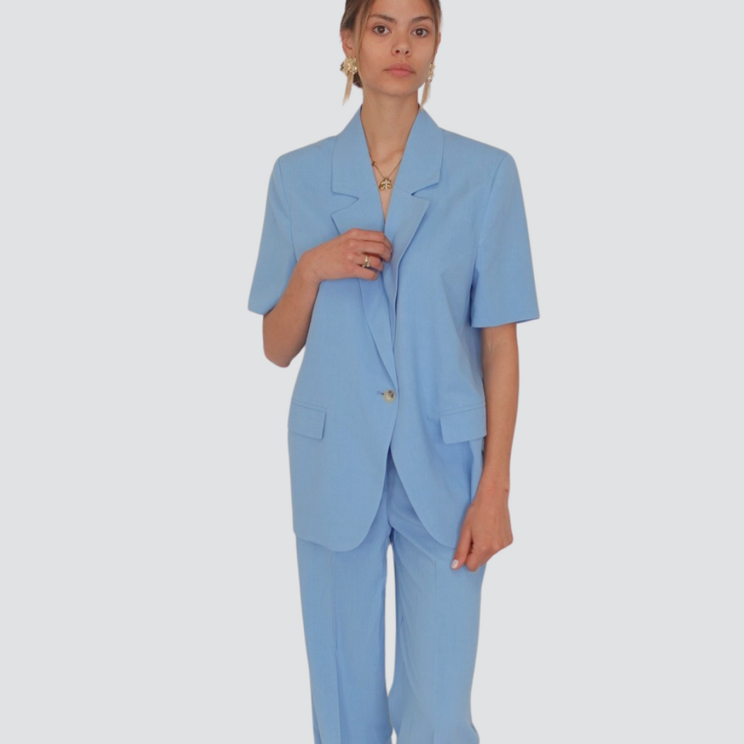 Vicolo blazer over manica corta 80% viscosa 20% lino Art TD2392