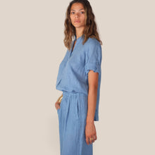 Carica l'immagine nel visualizzatore di Gallery, Haveone completo camicia over pantalone palazzo 100% lino Art TAB3183
