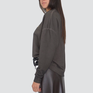 Haveone felpa garzata over con stampa 60% cotone Art FFW-P041