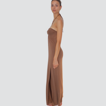 Carica l&#39;immagine nel visualizzatore di Gallery, Haveone abito lungo accessorio spacco laterale 72% viscosa Art AMA-N236
