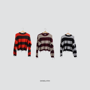 Vicolo maglia riga fondo sfrangiato 40% viscosa 25% lana 5% cashmere Art 55078F