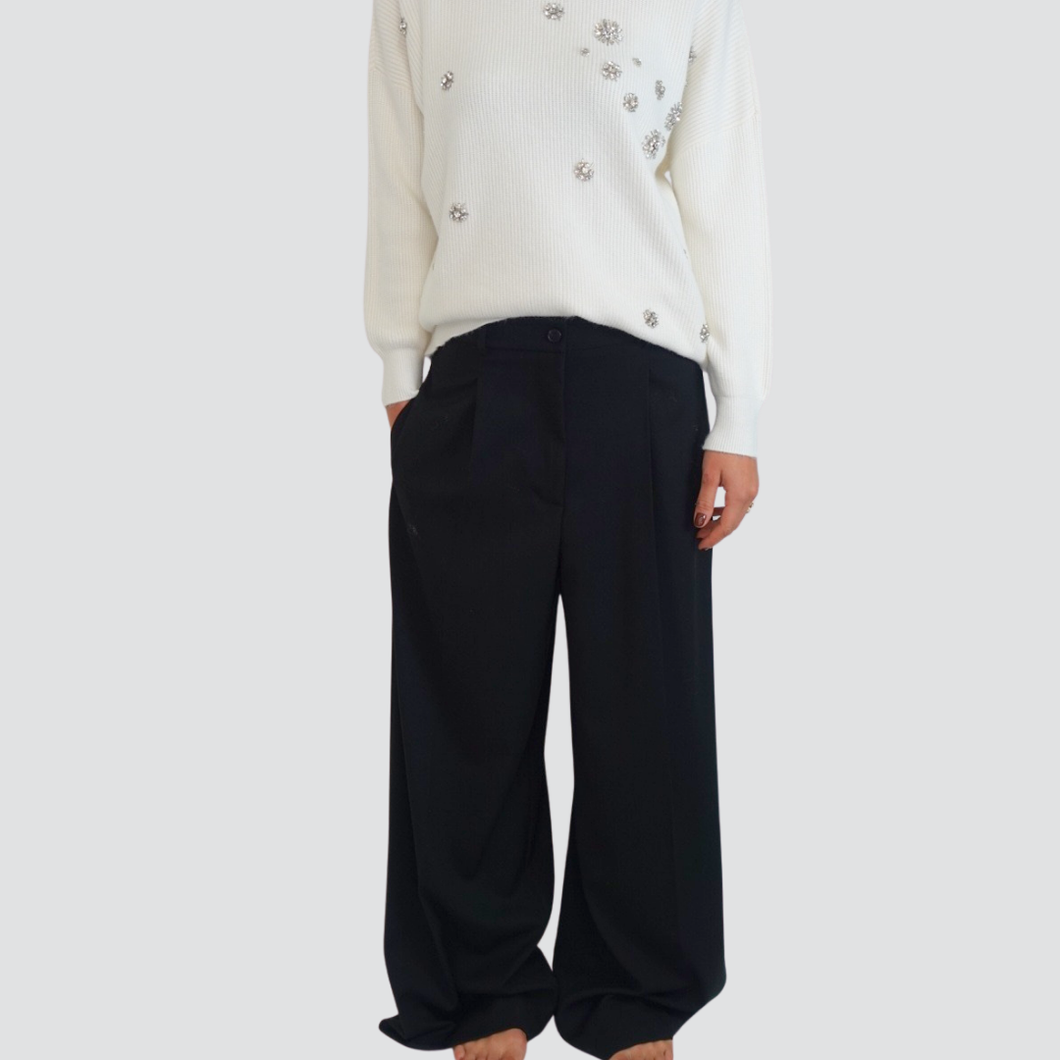 Vicolo pantalone palazzo pinces 38% viscosa Art TF1698 (giacca Art TF1519)