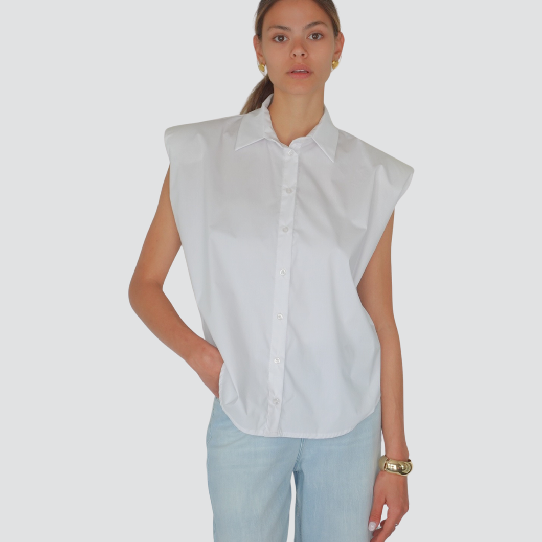 Haveone camicia over con spalline senza maniche 63% cotone Art CCB-N177