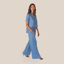 Carica l'immagine nel visualizzatore di Gallery, Haveone completo camicia over pantalone palazzo 100% lino Art TAB3183
