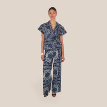 Carica l'immagine nel visualizzatore di Gallery, Dixie pantalone palazzo stampa bandana 100% cotone Art PDH91TE
