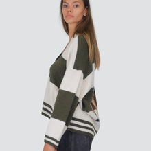 Carica l&#39;immagine nel visualizzatore di Gallery, Haveone cardigan rigato ricamo schiena Art MFP-P130
