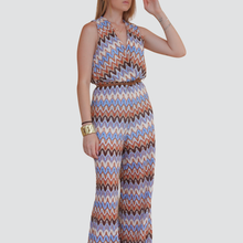 Carica l&#39;immagine nel visualizzatore di Gallery, Tensione in tuta fantasia filo lurex e cintura 48% cotone Art S25UG43
