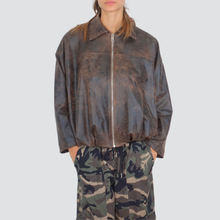 Carica l&#39;immagine nel visualizzatore di Gallery, Haveone bomber foderato effetto pelle invecchiata Art KVE-P082
