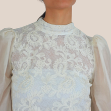 Carica l'immagine nel visualizzatore di Gallery, Vicolo blusa pizzo 53% viscosa manica 85% tencell Art TAB1641
