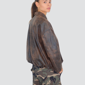 Haveone bomber foderato effetto pelle invecchiata Art KVE-P082