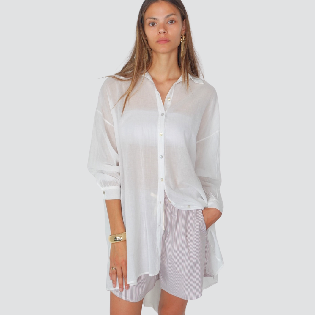 Haveone maxi camicia voile 100% cotone Art CFL-N103