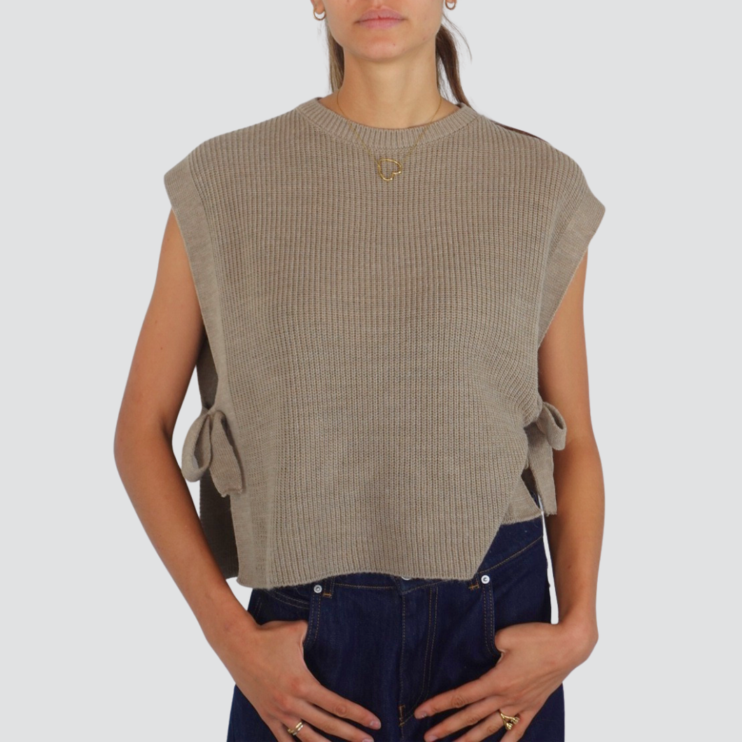 Haveone maglia gilet fiocchi laterali Art LFP-P016