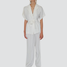 Carica l&#39;immagine nel visualizzatore di Gallery, Vicolo pantalone gamba ampia 80% viscosa 20% lino Art TD2331
