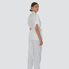 Carica l&#39;immagine nel visualizzatore di Gallery, Vicolo pantalone gamba ampia 80% viscosa 20% lino Art TD2331

