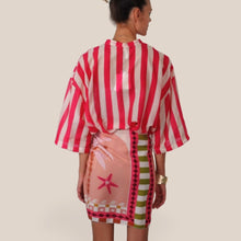 Carica l'immagine nel visualizzatore di Gallery, Haveone mini gonna pareo palme rosa 100% viscosa Art GVS-Q289
