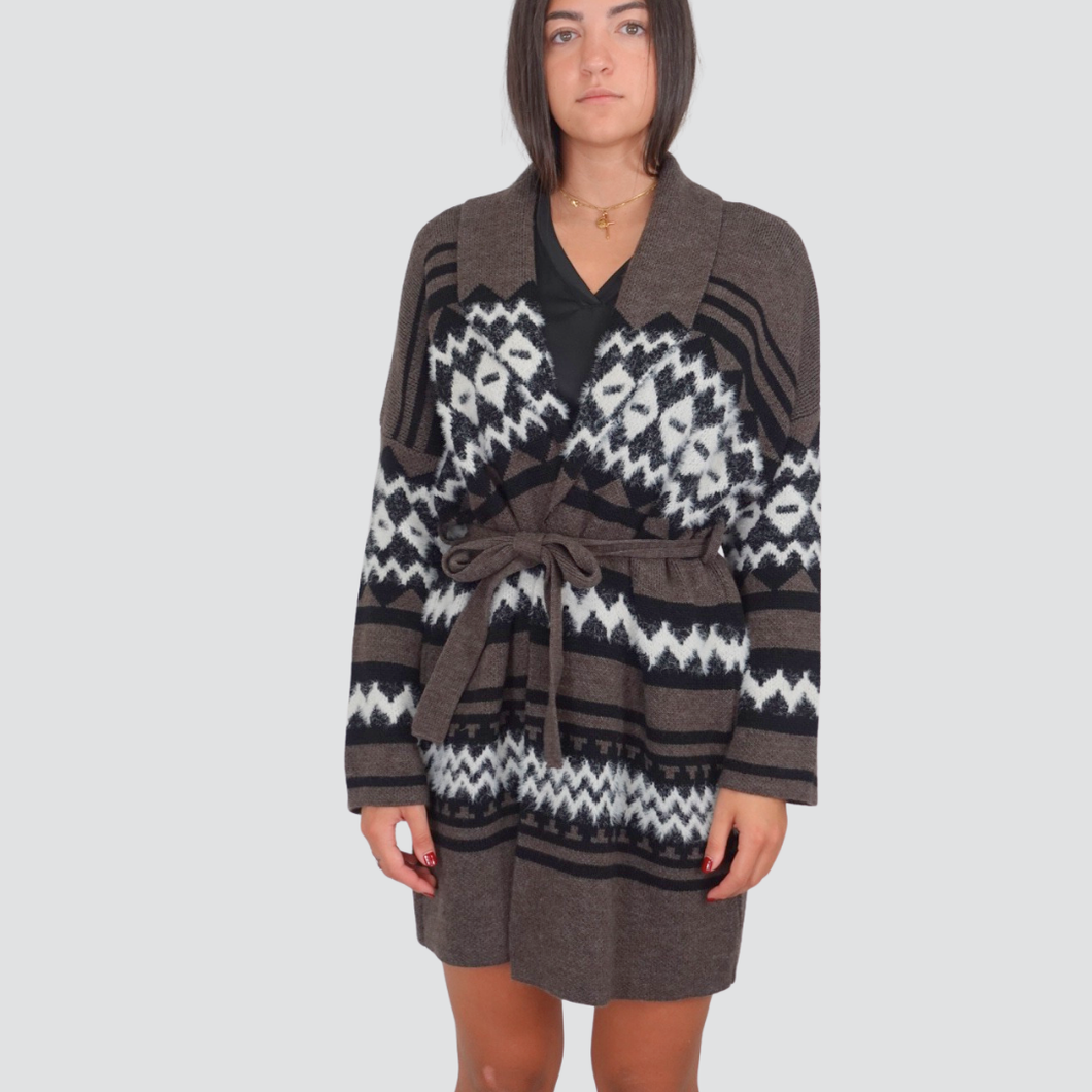 Dixie cardigan fantasia con cintura Art M440Y143