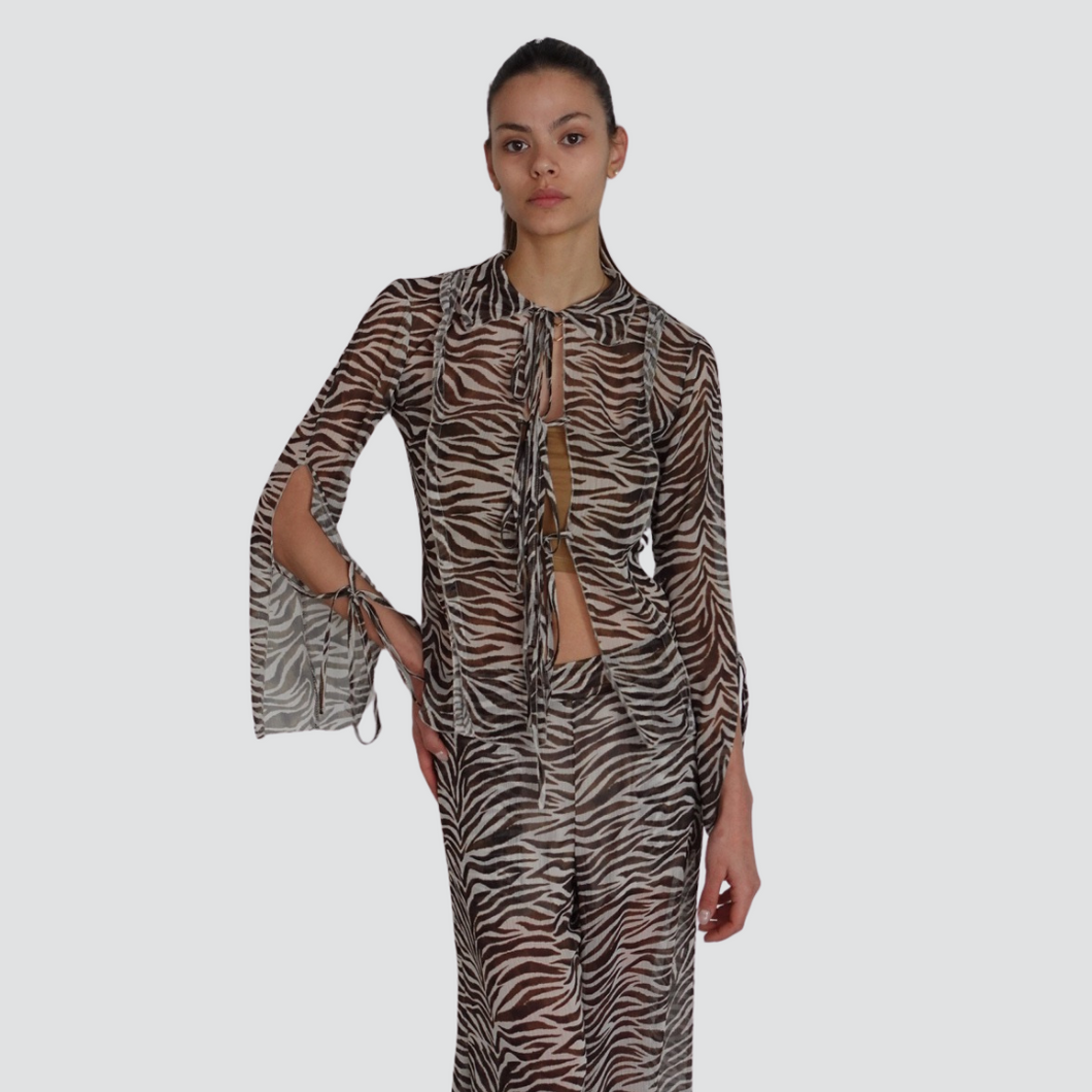 Haveone camicia rouches fantasia poliestere CVS-N023