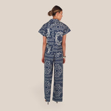 Carica l'immagine nel visualizzatore di Gallery, Dixie pantalone palazzo stampa bandana 100% cotone Art PDH91TE
