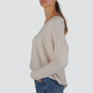 Tensione in maglia over doppio scollo V spacchetti laterali 50% viscosa Art IRC195