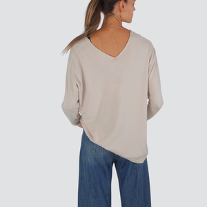Tensione in maglia over doppio scollo V spacchetti laterali 50% viscosa Art IRC195