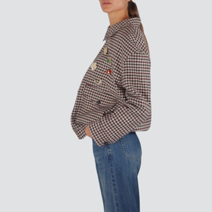 Tensione in bomber scozzese foderato con zip e spille Art 26B860