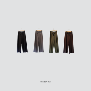 Tensione in pantalone palazzo con cintura elastico retro 33% viscosa Art 26P1046