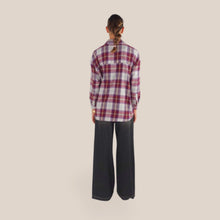 Carica l'immagine nel visualizzatore di Gallery, Vicolo camicia over flanella burro bordeaux 70% cotone Art TAC1771
