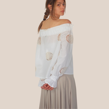 Carica l'immagine nel visualizzatore di Gallery, Philia Loft camicia shiffer inserti pizzo 100% cotone Art V02F0792
