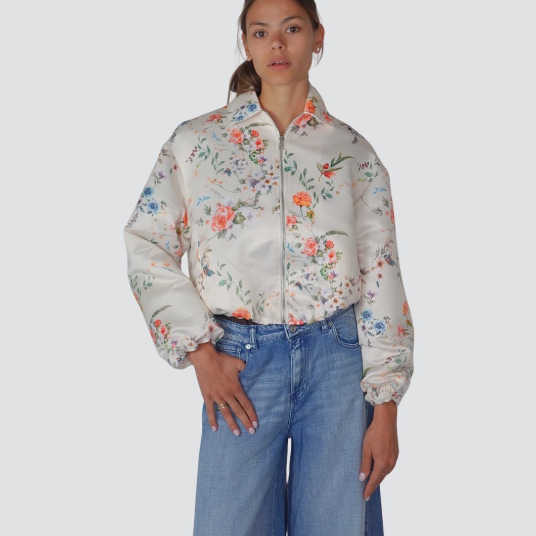 Vicolo bomber stampa fiori 38% viscosa Art TD1861