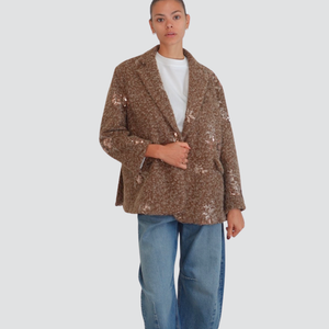 Haveone cappottino spacchi laterali con paillettes Art KCB-P083