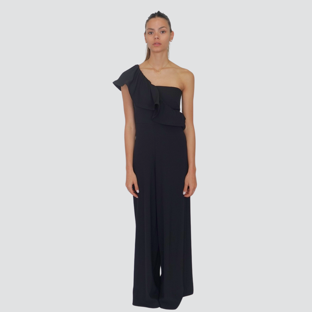 Tensione in tuta in crepe mono spalla rouches Art EQ1094