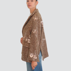 Haveone cappottino spacchi laterali con paillettes Art KCB-P083