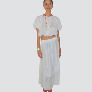 Haveone t-shirt manica palloncino con collana 85% tencell Art TFW-N112