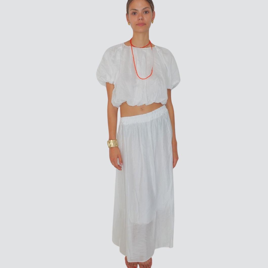 Haveone t-shirt manica palloncino con collana 85% tencell Art TFW-N112
