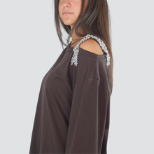 Carica l&#39;immagine nel visualizzatore di Gallery, Tensione in t-shirt over cut out con applicazione 100% cotone Art 37289
