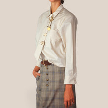 Carica l'immagine nel visualizzatore di Gallery, Haveone camicia con spalline cravatta con spille 50% cotone Art CVS-R048
