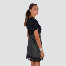 Carica l&#39;immagine nel visualizzatore di Gallery, Tensione in abito spigato con pizzo e t-shirt Art 37719
